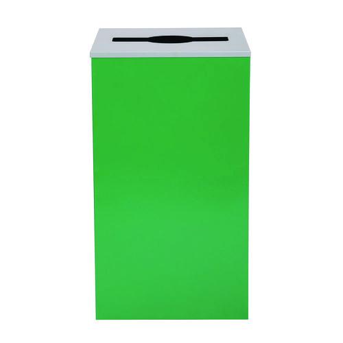 Image of Alpine Industries ALP4450KITGRNM 29 Gallon Trash/Recycling Cans, Steel, Green Can with Mixed Lid
