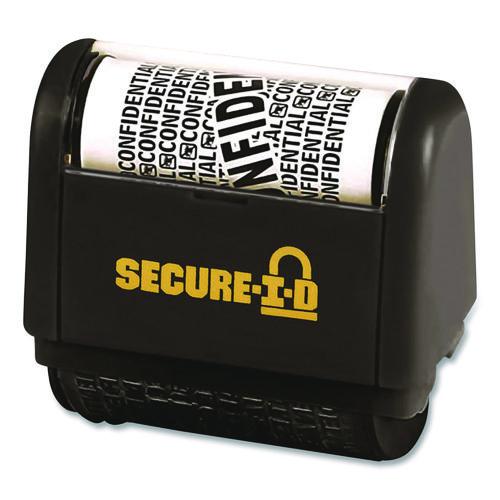 Image of COSCO 035510 SercureID Roller Stamp, Confidential/Obscures Data, 1.5", Black Ink