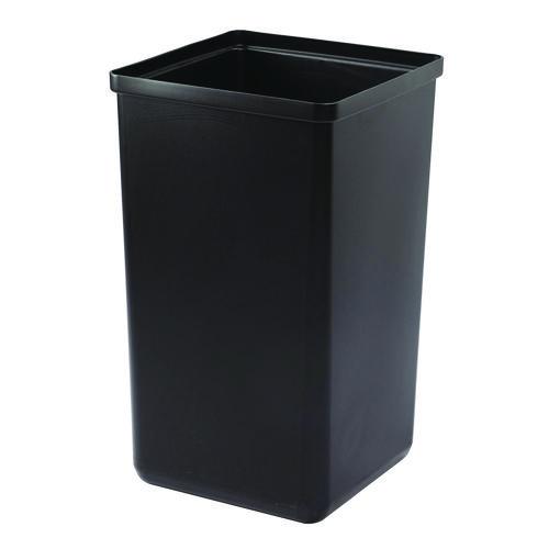 Image of Alpine Industries 29 Gallon Trash/Recycling Cans, Steel, Blue Recycling and Green Mixed Recycling Can w/Mixed Lids, Black Trash Can w/Sq Lid