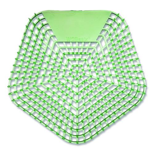 Image of Boardwalk® WCBX-P-010I010I-02-AAS80- Anti-Splash Urinal Screen, Cucumber Twist Scent, Green, 0.11 oz, 10/Box