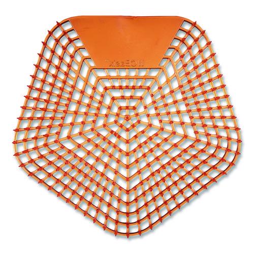 Image of Boardwalk® WCBX-P-010I010I-04-AAS80- Anti-Splash Urinal Screen, Mango Mist Scent, Orange, 0.11 oz, 10/Box