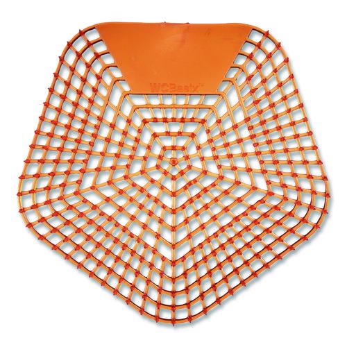 Image of Boardwalk® WCBX-P-010I010I-04-AAS80- Anti-Splash Urinal Screen, Mango Mist Scent, Orange, 0.11 oz, 10/Box