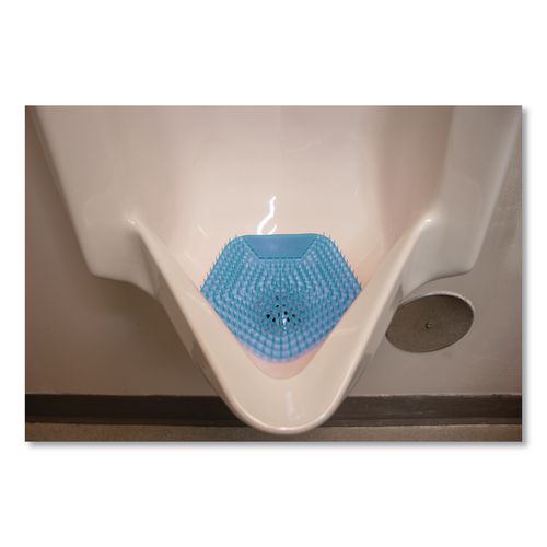 Image of Boardwalk® WCBX-P-010I010I-06-AAS80- Anti-Splash Urinal Screen, Clean Cotton Scent, Blue, 0.11 oz, 10/Box