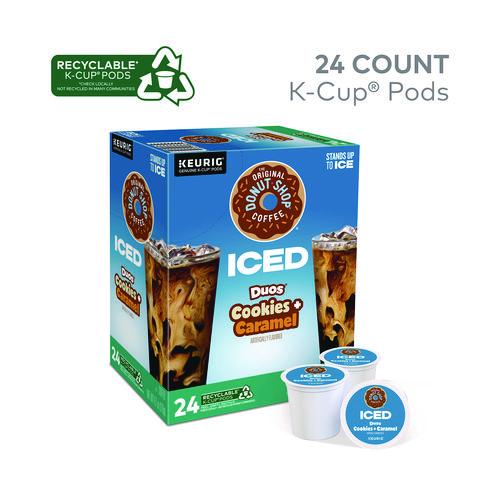 Image of The Original Donut Shop® 5000373021 Iced Duos Cookies + Caramel Iced Coffee K-Cup Pods, 24/Box