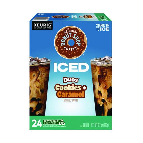 Image of The Original Donut Shop® 5000373021 Iced Duos Cookies + Caramel Iced Coffee K-Cup Pods, 24/Box