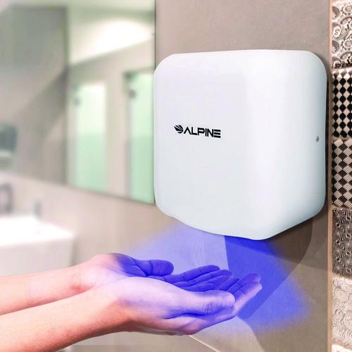 Image of Alpine Industries ALP40010WHIMK Hemlock Commercial Automatic 120V Hand Dryer, 6.68 x 11.41 x 12.31, White
