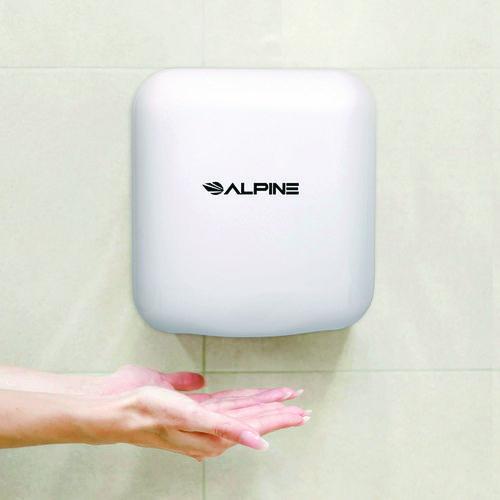 Image of Alpine Industries ALP40010WHIMK Hemlock Commercial Automatic 120V Hand Dryer, 6.68 x 11.41 x 12.31, White