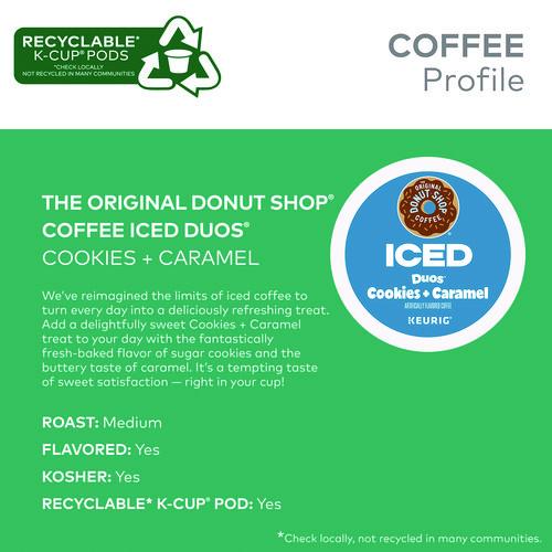 Image of The Original Donut Shop® 5000373021 Iced Duos Cookies + Caramel Iced Coffee K-Cup Pods, 24/Box
