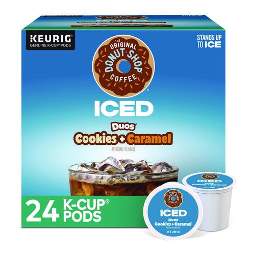 Image of The Original Donut Shop® 5000373021 Iced Duos Cookies + Caramel Iced Coffee K-Cup Pods, 24/Box