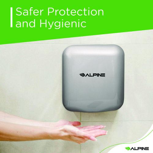 Image of Alpine Industries ALP40010CHRMK Hemlock Commercial Automatic 120V Hand Dryer, 6.68 x 11.41 x 12.31, Chrome
