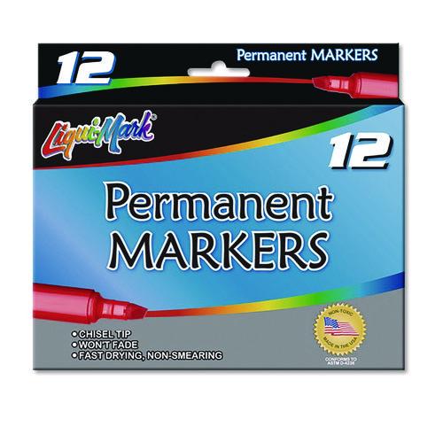Image of Liqui-MarkÂ® Permanent Marker, Chisel Tip, Black, Dozen