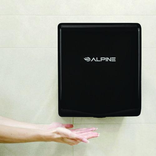 Image of Alpine Industries ALP40510BLAMK Willow Commercial 120V Automatic Hand Dryer, 3.93 x 11.25 x 12.63, Black