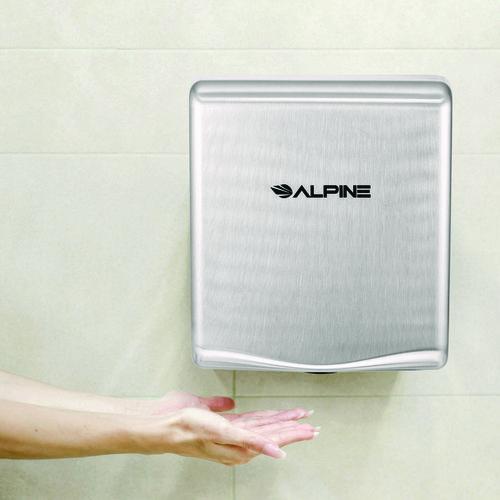Image of Alpine Industries ALP40510SSBMK Willow Commercial 120V Automatic Hand Dryer, 3.93 x 11.25 x 12.63, Silver