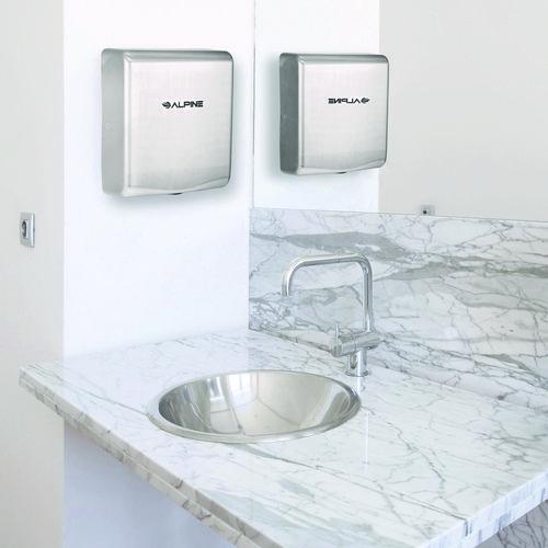 Image of Alpine Industries ALP40510SSBMK Willow Commercial 120V Automatic Hand Dryer, 3.93 x 11.25 x 12.63, Silver