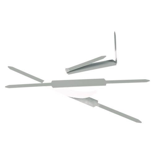 Image of ACCO A7070020J Self-Adhesive Two-Prong Paper Fastener Bases, 2" Capacity, 2.75" Center to Center, Matte Steel, 100/Box