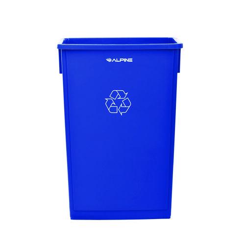 Image of Alpine Industries ALP477RBLUKIT Slim 23 Gallon Recycling Bin, Plastic, Blue