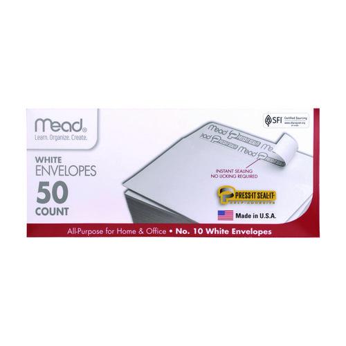 Image of Mead® 75024 Press-it Seal-it Self-Adhesive Envelope, #10, Commercial Flap, Self-Adhesive Closure, 9.5 x 4.18, White, 50/Box