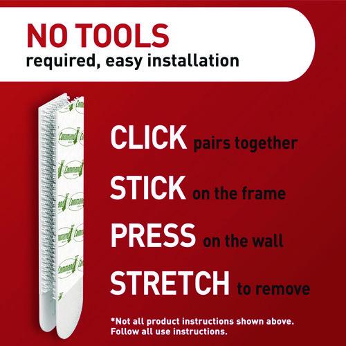 Image of Command 17206BLK-20NA Damage-Free Hanging Picture Hanging Strip Pairs, Holds up to 3.75 lb, Large: 0.75" x 0.65", 20/Pack