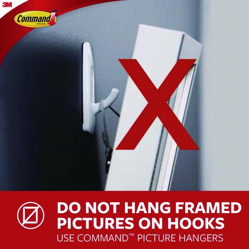 Image of Command 17011-2ES X-large Utility Hooks, Plastic, White, Supports 15 lb, 2/Pack