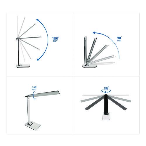 Image of MOUNT-IT! TS-7005 Turcom RelaxaLight Dimmable LED Desk Lamp with USB, Adjustable Neck, 16" to 28.5" High, White