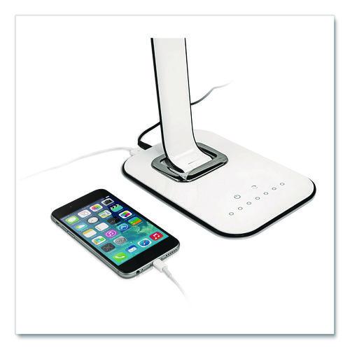 Image of MOUNT-IT! TS-7005 Turcom RelaxaLight Dimmable LED Desk Lamp with USB, Adjustable Neck, 16" to 28.5" High, White
