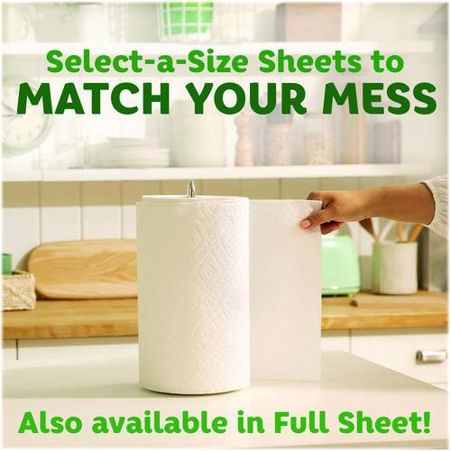 Image of Bounty® 60428/6133 Select-a-Size Kitchen Roll Paper Towels, 2-Ply, 11 x 5.9, White, 135 Sheets/Roll, 2 Rolls/Pack