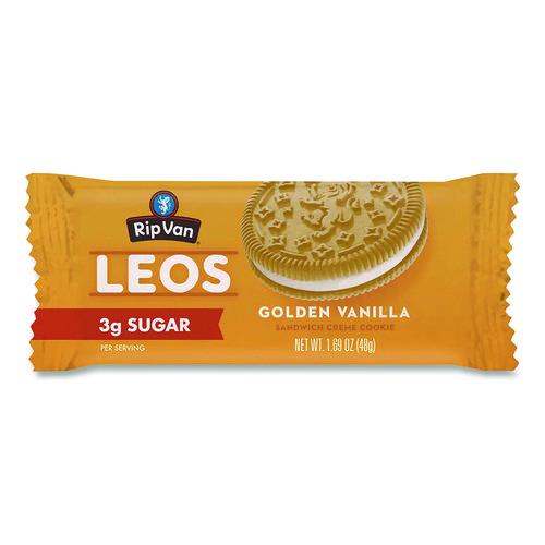 Image of Rip Van® RVW62001 Leos Golden Vanilla Sandwich Cookies, 2 Cookies/Pack, 10 Packs/Box