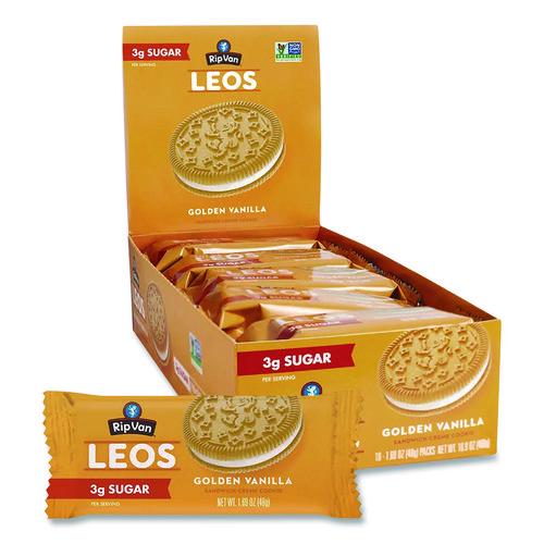 Image of Rip Van® RVW62001 Leos Golden Vanilla Sandwich Cookies, 2 Cookies/Pack, 10 Packs/Box