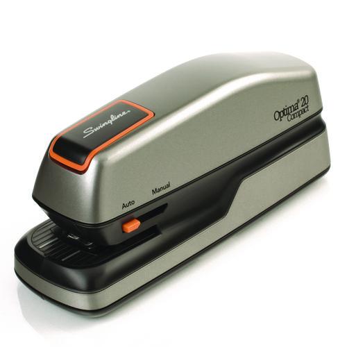 Image of Swingline® S7048207 Optima Grip Electric Stapler, 20-Sheet Capacity, Black/silver