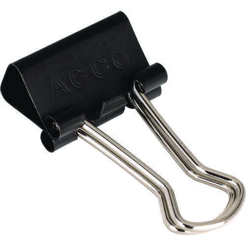 Image of ACCO A7072010A Binder Clips, Mini, 0.25" Capacity, Black/Silver, Dozen