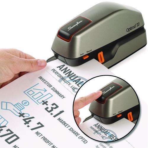 Image of Swingline® S7048208A Optima 20 Electric Stapler, 20-Sheet Capacity, Silver