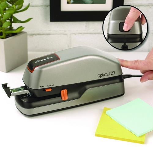 Image of Swingline® S7048208A Optima 20 Electric Stapler, 20-Sheet Capacity, Silver