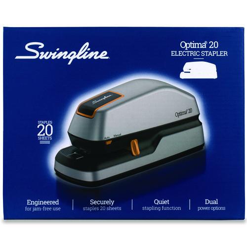 Image of Swingline® S7048208A Optima 20 Electric Stapler, 20-Sheet Capacity, Silver