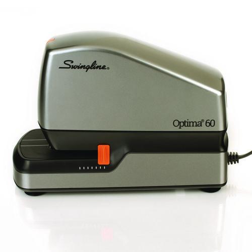 Image of SwinglineÂ® Optima 60 Electric Stapler, 60-Sheet Capacity, Silver/Black/Orange