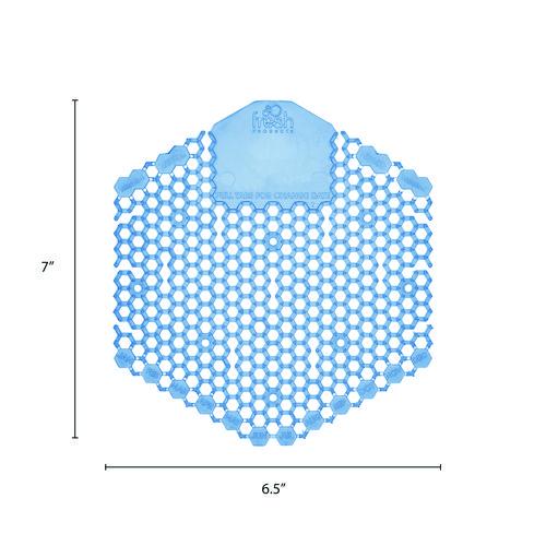 Image of Fresh Products 3WDS-F-010I060M-06 Wave 3D Urinal Deodorizer, Cotton Blossom Scent, Blue, 10/Box, 6 Boxes/Carton