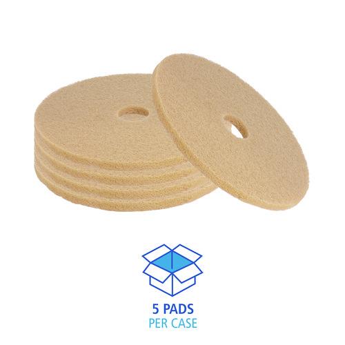 Image of Boardwalk® BWK4019ULT Burnishing Floor Pads, 19" Diameter, Tan, 5/carton