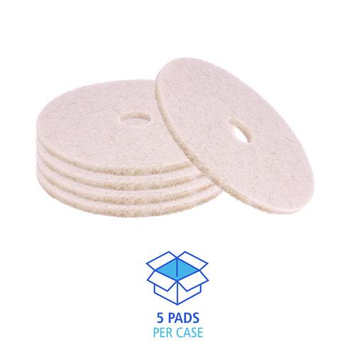 Image of Boardwalk® BWK4021NHE Natural Hog Hair Burnishing Floor Pads, 21" Diameter, Tan, 5/carton