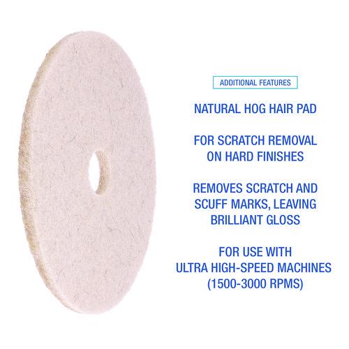 Image of Boardwalk® BWK4021NHE Natural Hog Hair Burnishing Floor Pads, 21" Diameter, Tan, 5/carton