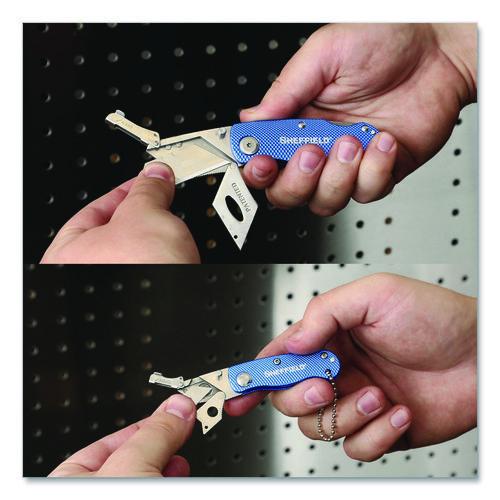 Image of Sheffield 12117 Folding Lock Back Utility Knife Set, 1 Standard, 1 Mini, Blue
