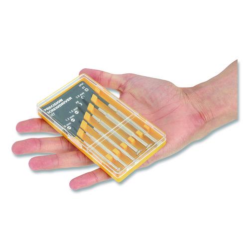 Image of Great Neck® GP6C Precision Screwdriver Set, Six-Piece, Phillips/Slotted, Assorted Lengths, Polished Steel Handles