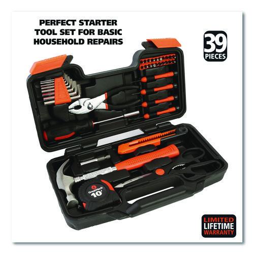 Image of Great Neck® 73802 Homeowner's 39-Piece Tool Set, 12.38" x 3" x 7.25" Carry Case