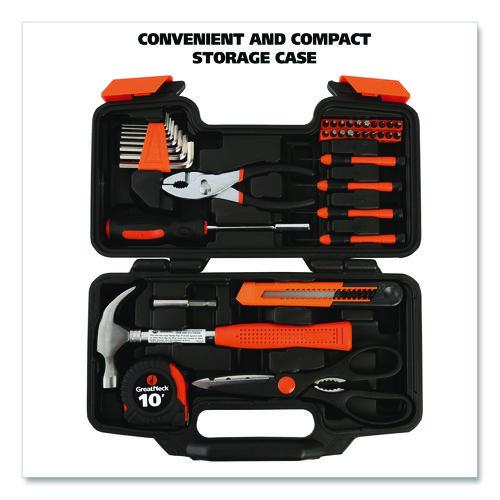 Image of Great Neck® 73802 Homeowner's 39-Piece Tool Set, 12.38" x 3" x 7.25" Carry Case