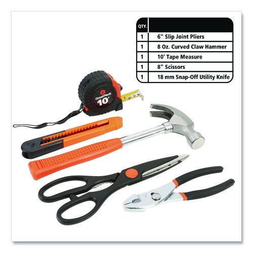 Image of Great Neck® 73802 Homeowner's 39-Piece Tool Set, 12.38" x 3" x 7.25" Carry Case
