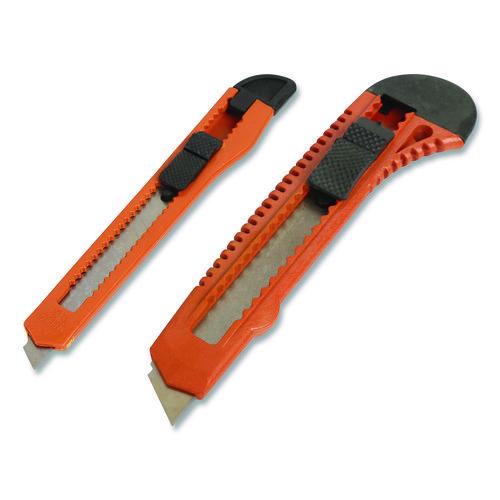 Image of Great Neck® 2SBK Snap-Off Utility Knife Set, 9 mm Knife, 18 mm Knife, Orange/Black
