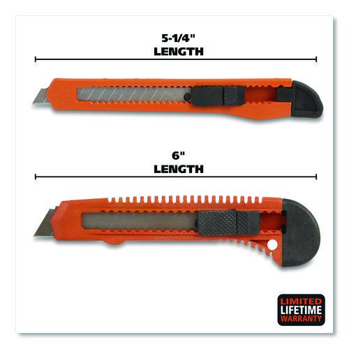 Image of Great Neck® 2SBK Snap-Off Utility Knife Set, 9 mm Knife, 18 mm Knife, Orange/Black