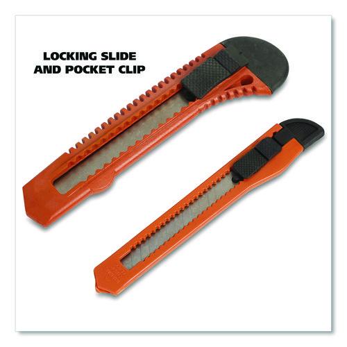 Image of Great Neck® 2SBK Snap-Off Utility Knife Set, 9 mm Knife, 18 mm Knife, Orange/Black