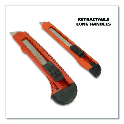 Image of Great Neck® 2SBK Snap-Off Utility Knife Set, 9 mm Knife, 18 mm Knife, Orange/Black