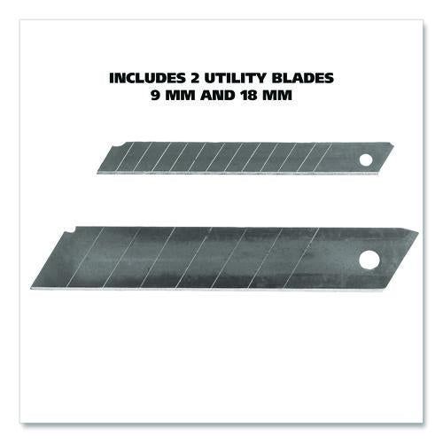 Image of Great Neck® 2SBK Snap-Off Utility Knife Set, 9 mm Knife, 18 mm Knife, Orange/Black