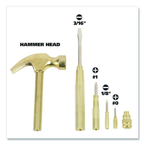 Image of Great Neck® 19006 5-in-1 Carpenter's Hammer with Nesting Handle Containing Four Screwdrivers, 6.5" Long Gold Handle