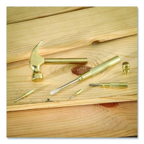 Image of Great Neck® 19006 5-in-1 Carpenter's Hammer with Nesting Handle Containing Four Screwdrivers, 6.5" Long Gold Handle